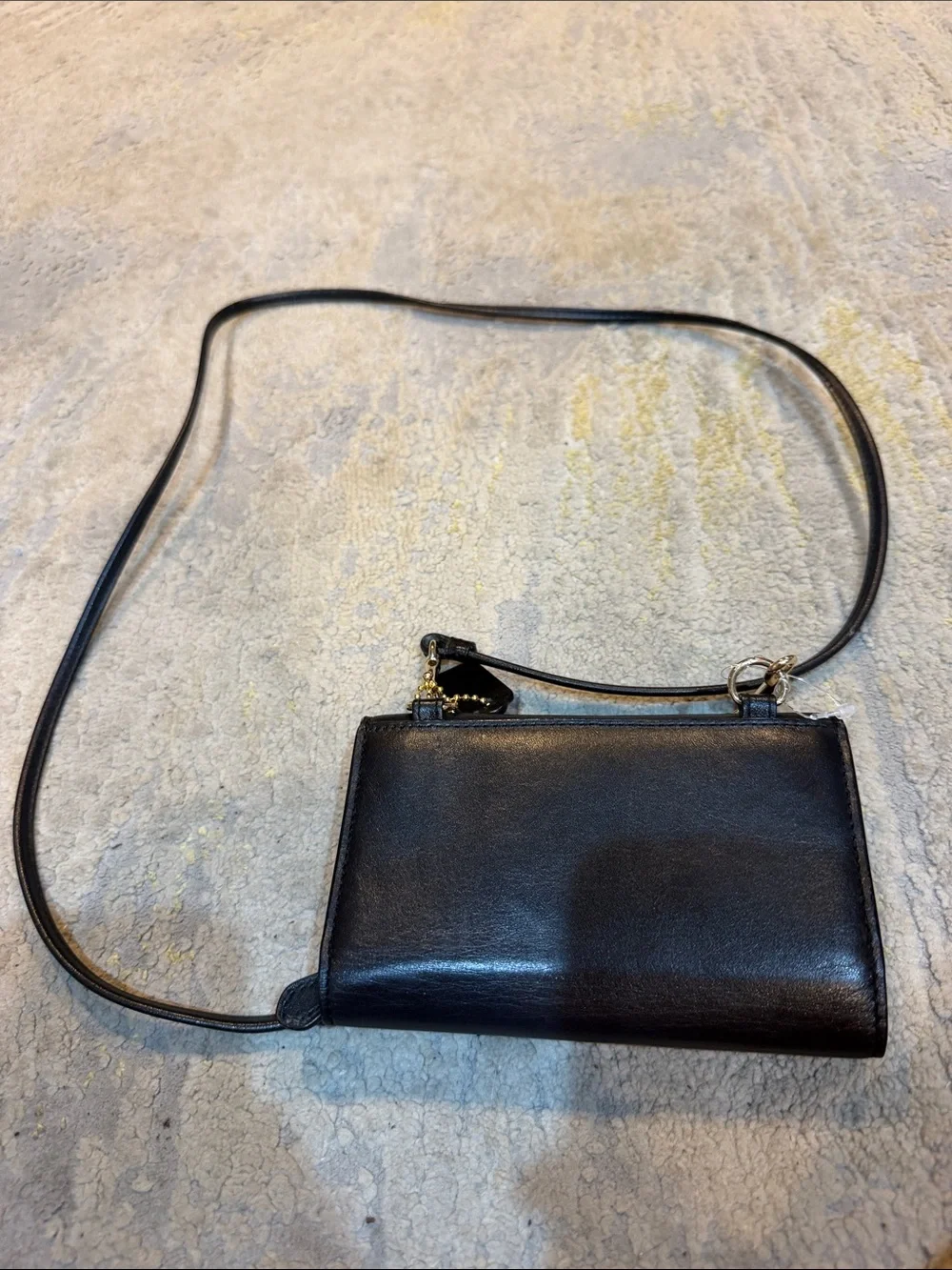 Vintage Coach Crossbody Mini Black Bag / wallet in great shape black and gold